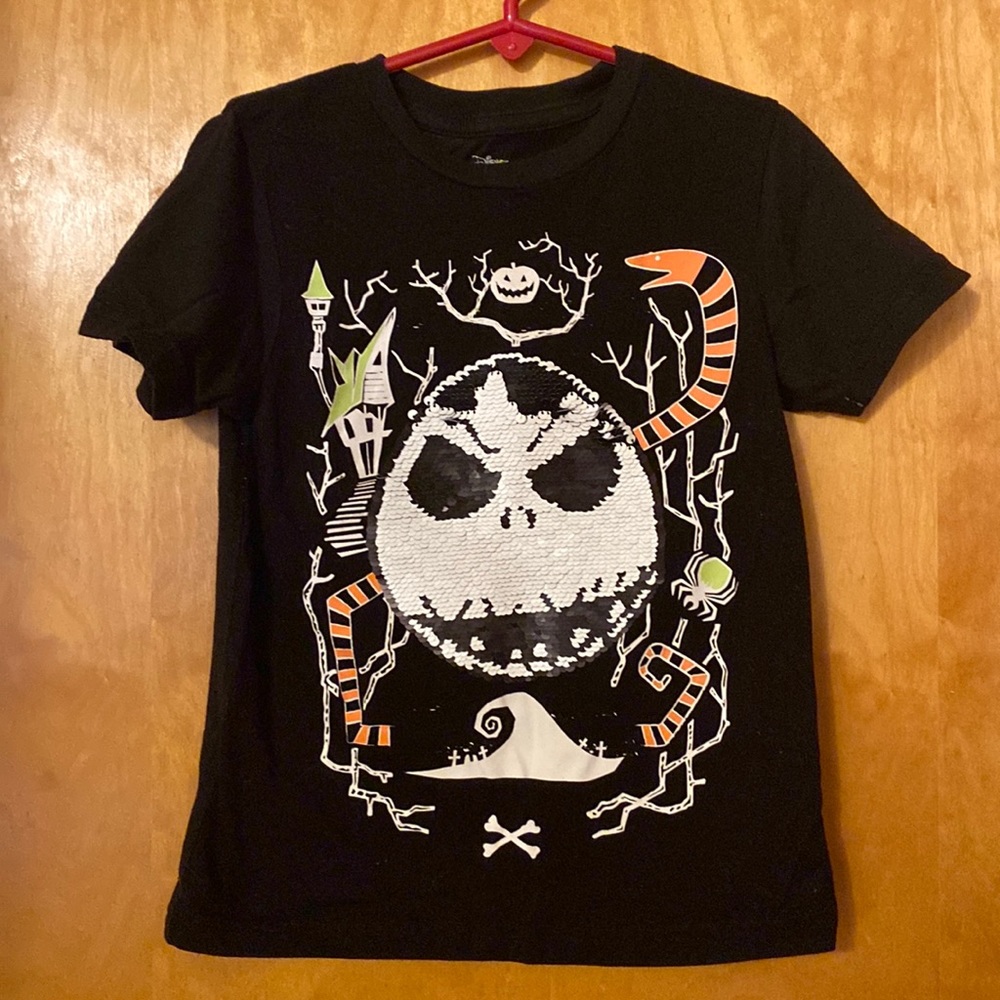 The Nightmare Before Christmas Halloween Sequined T Shirt XS